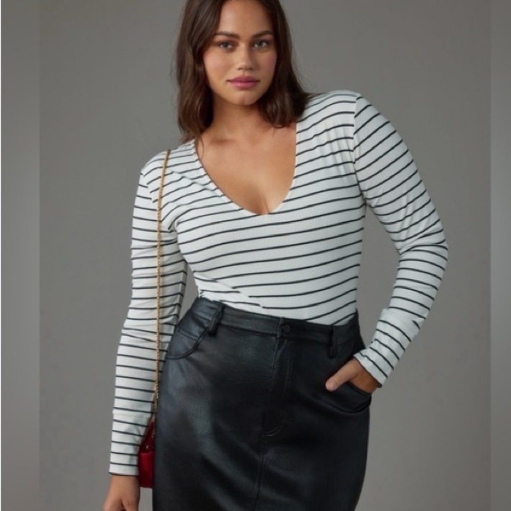 PILCRO by Anthropologie Stripped Bodysuit